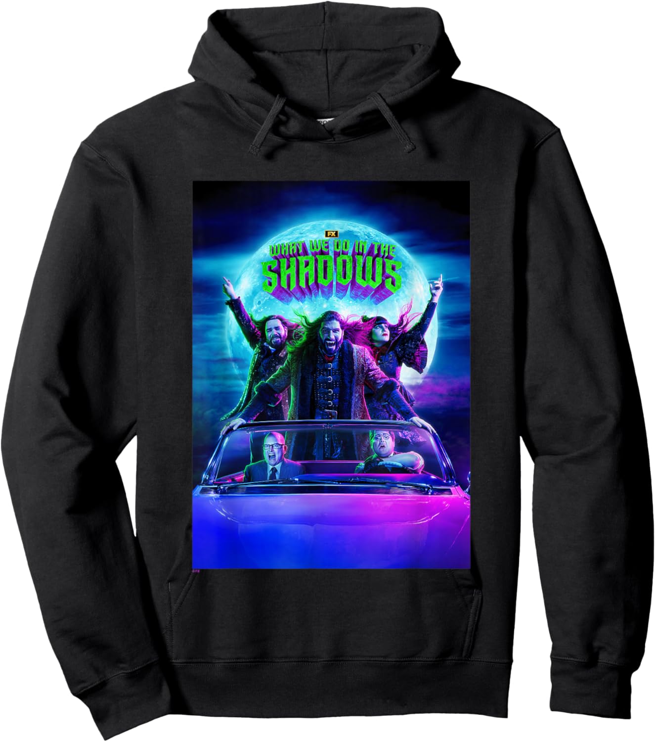 What We Do In The Shadows Iconic Group Shot Moon Poster Hoodie - Hoodie | Black