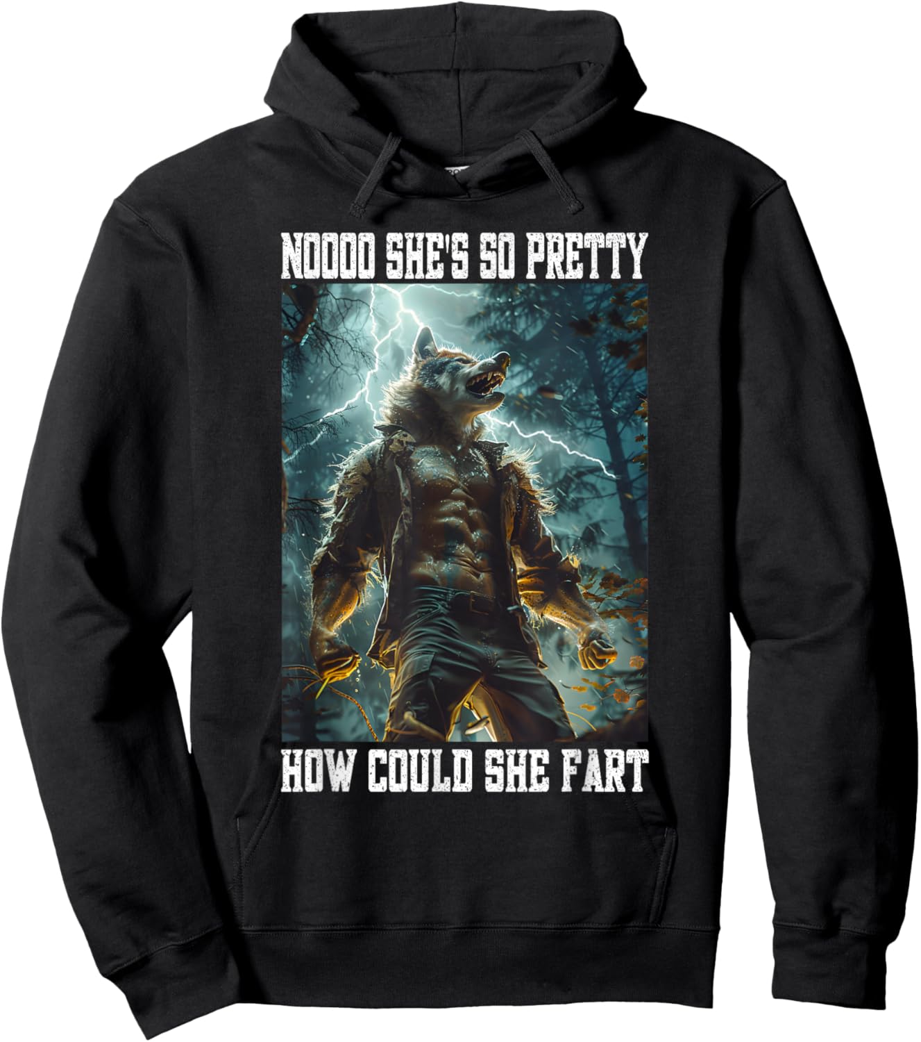Cringy Sad Angry Werewolf Kitten Cringe Alpha Wolf Cringey Hoodie - Hoodie | Black
