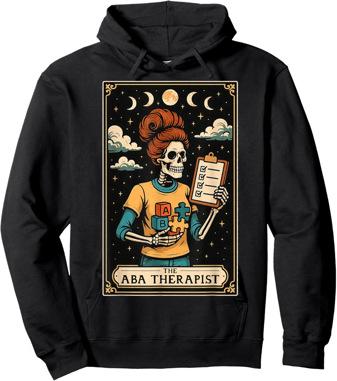 The ABA Therapist Behavior Analyst Behavior Analysis Tarot Hoodie - Hoodie | Black