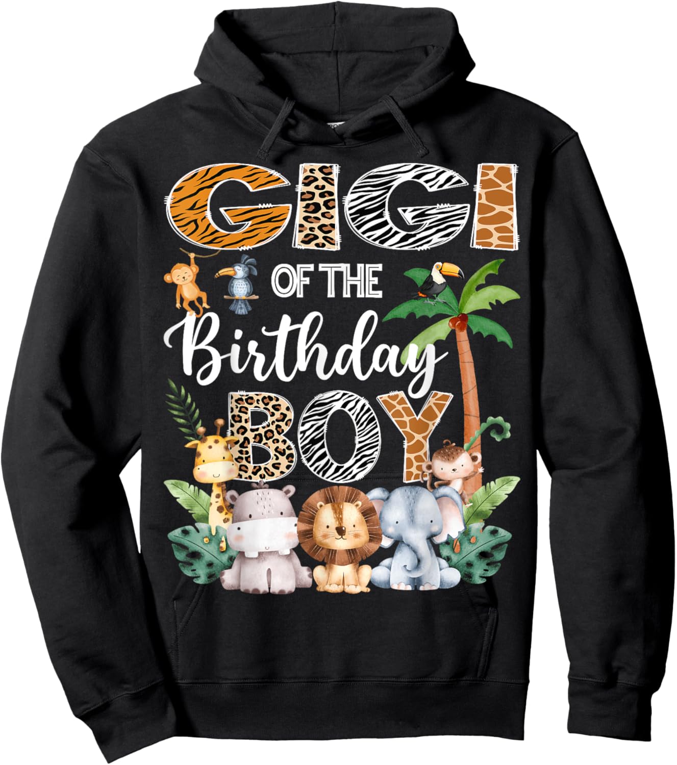 Gigi Of The Birthday Boy Safari Jungle Bday Party Hoodie - Hoodie | Black