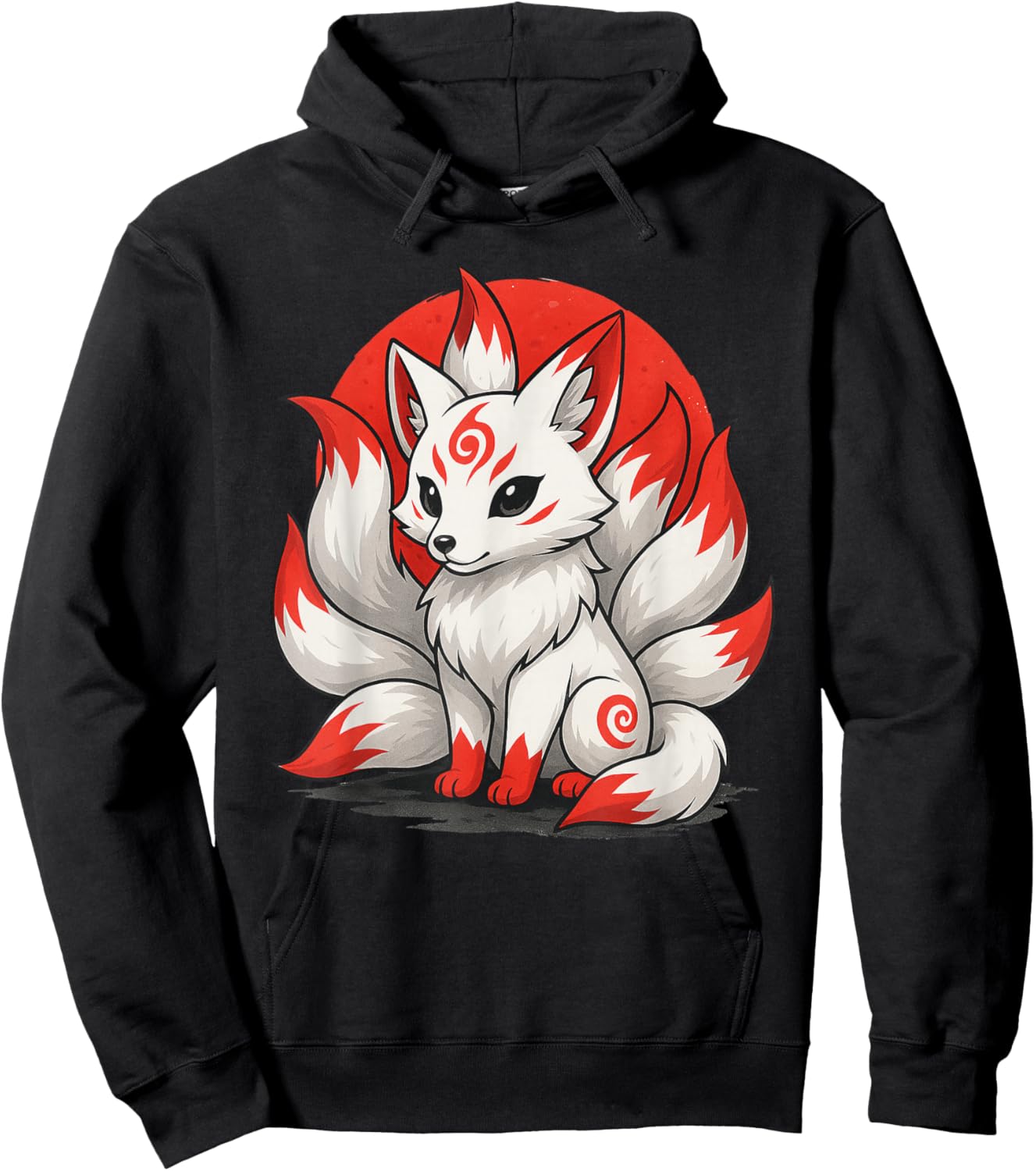 Kitsune Lachen Japanischer Fuchs Neuschwanz Anime Manga Hoodie - Hoodie | Black