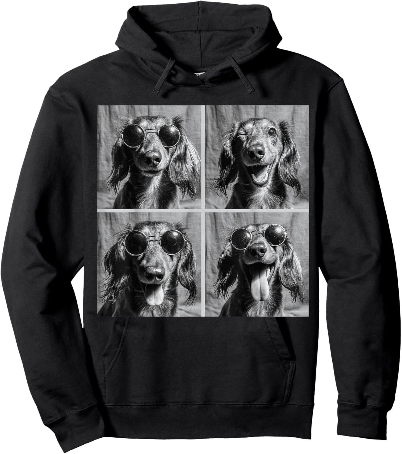 Funny Dachshund Sunglasses Hoodie - Hoodie | Black