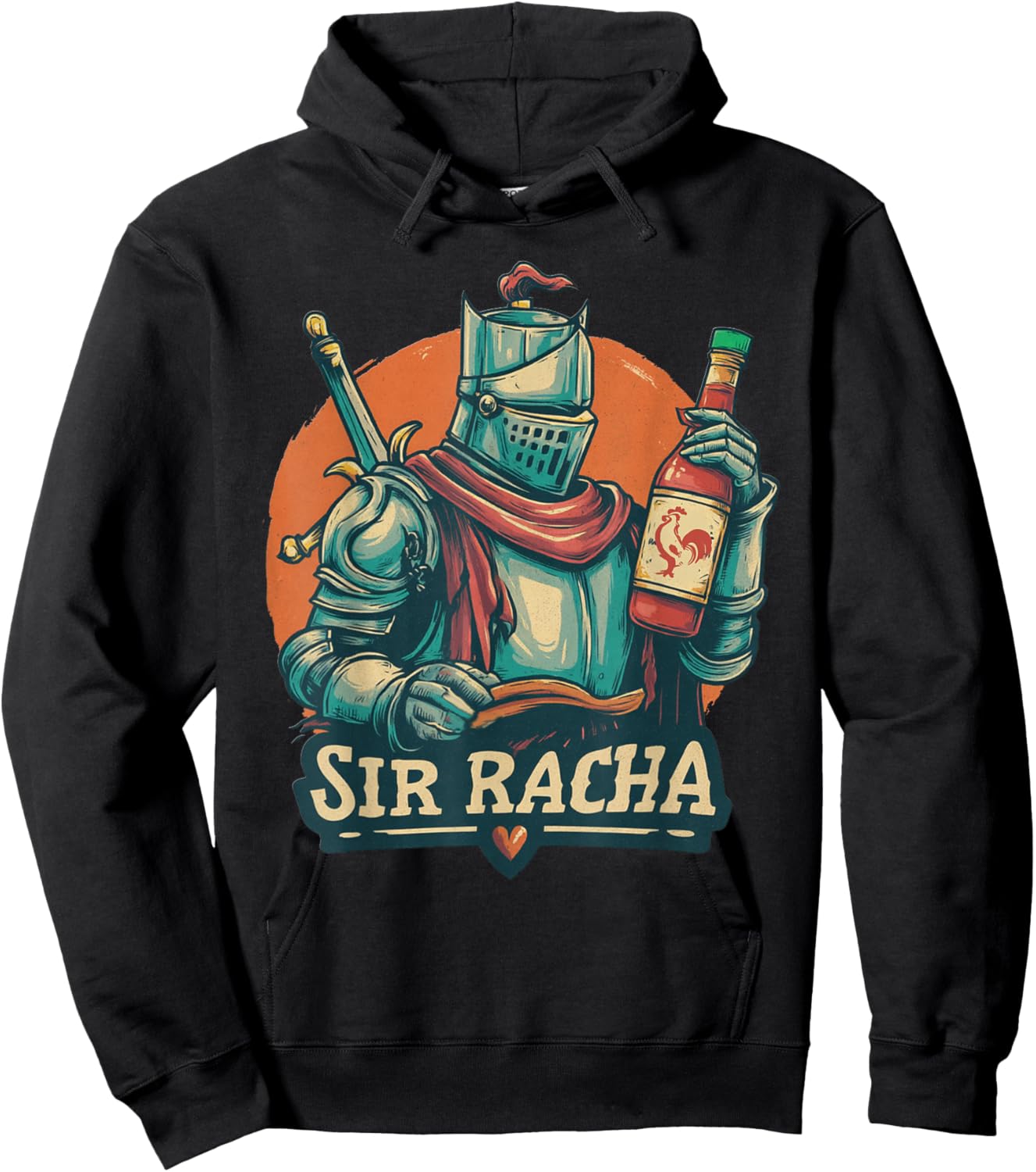 Funny Knight Sir Racha Sriracha Sauce Knight Hoodie - Hoodie | Black