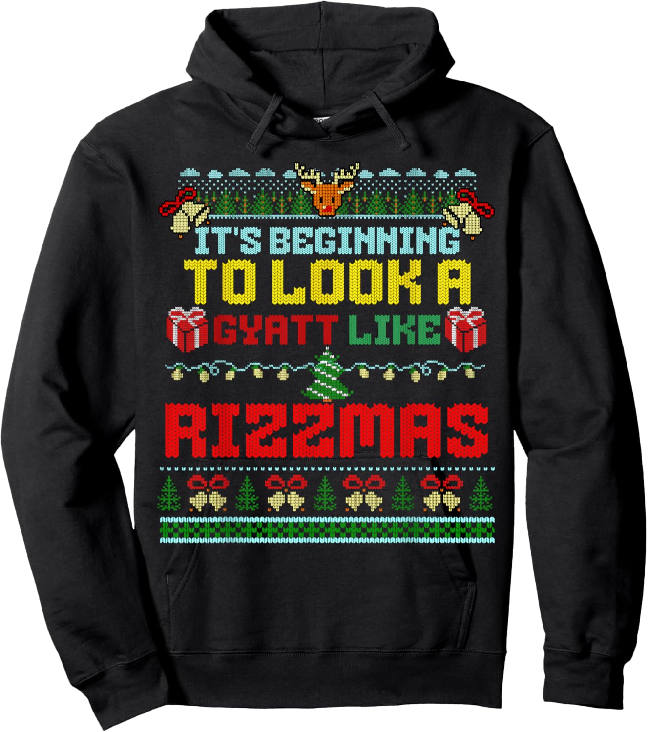 It's Beginning To Look A Gyatt Like Rizzmas Brainrot Xmas Hoodie - Hoodie | Black