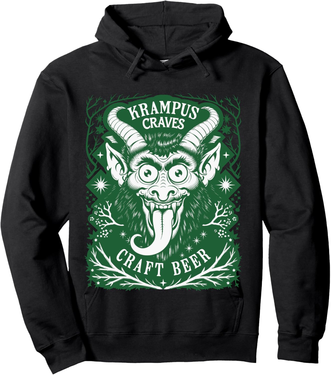 Krampus Craves Craft Beer for Funny German Krampus Folklore Hoodie - Hoodie | Black