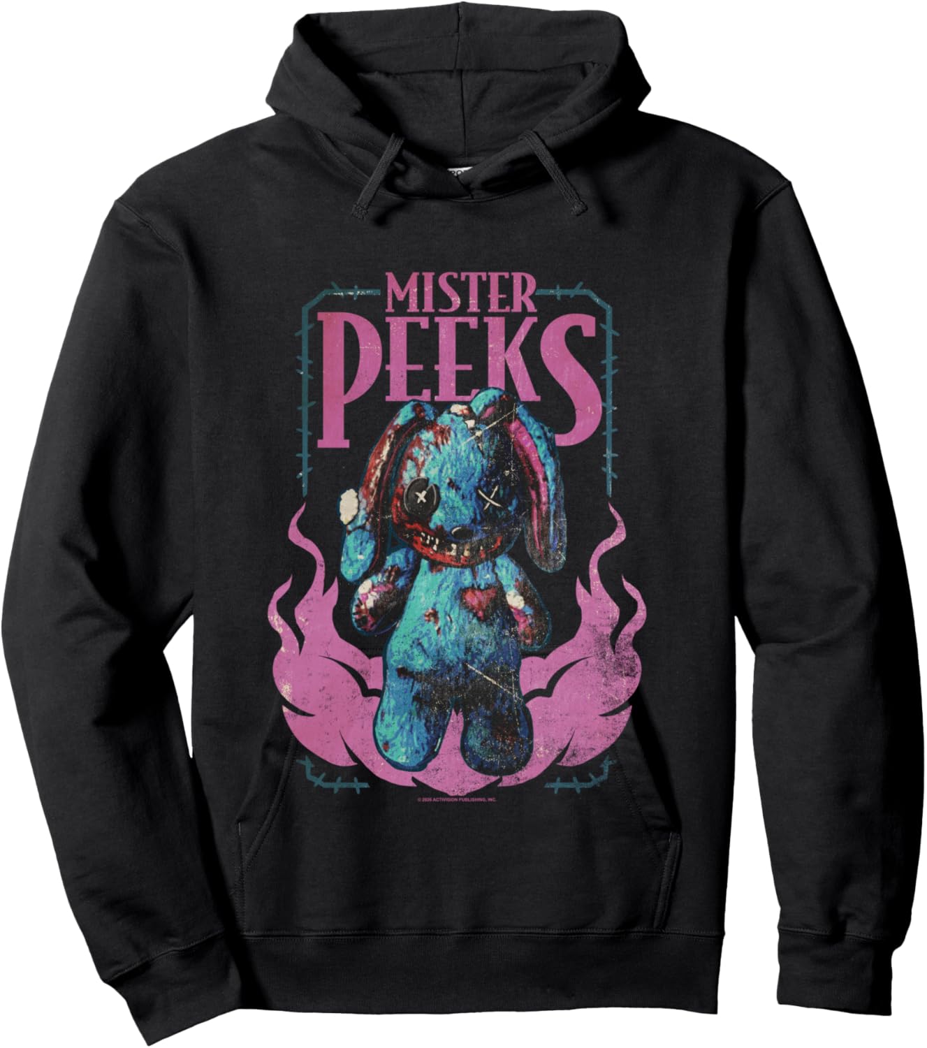 Call of Duty Mister Peeks Zombie Bunny Flames Video Game Hoodie - Hoodie | Black