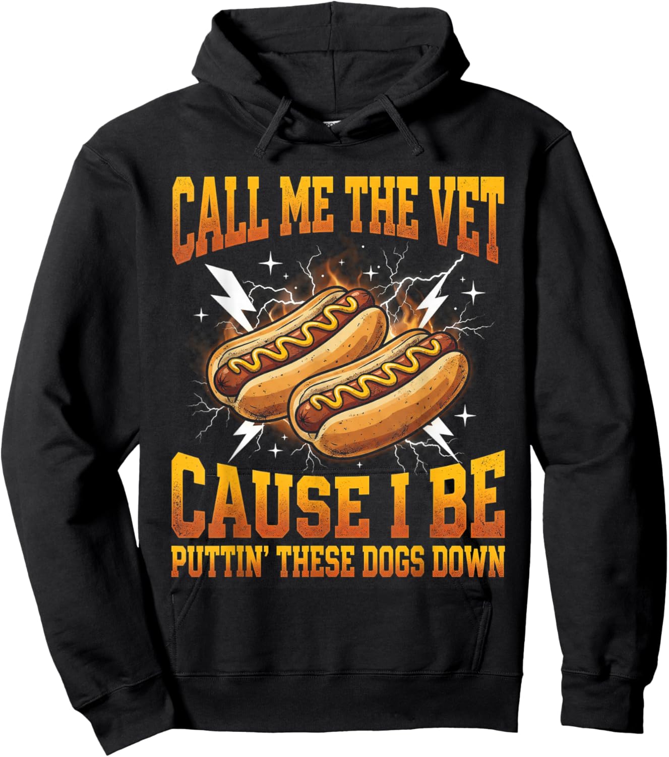 Call Me The Vet Cause I Be Putting These Dogs Down Hot Dog Hoodie - Hoodie | Black