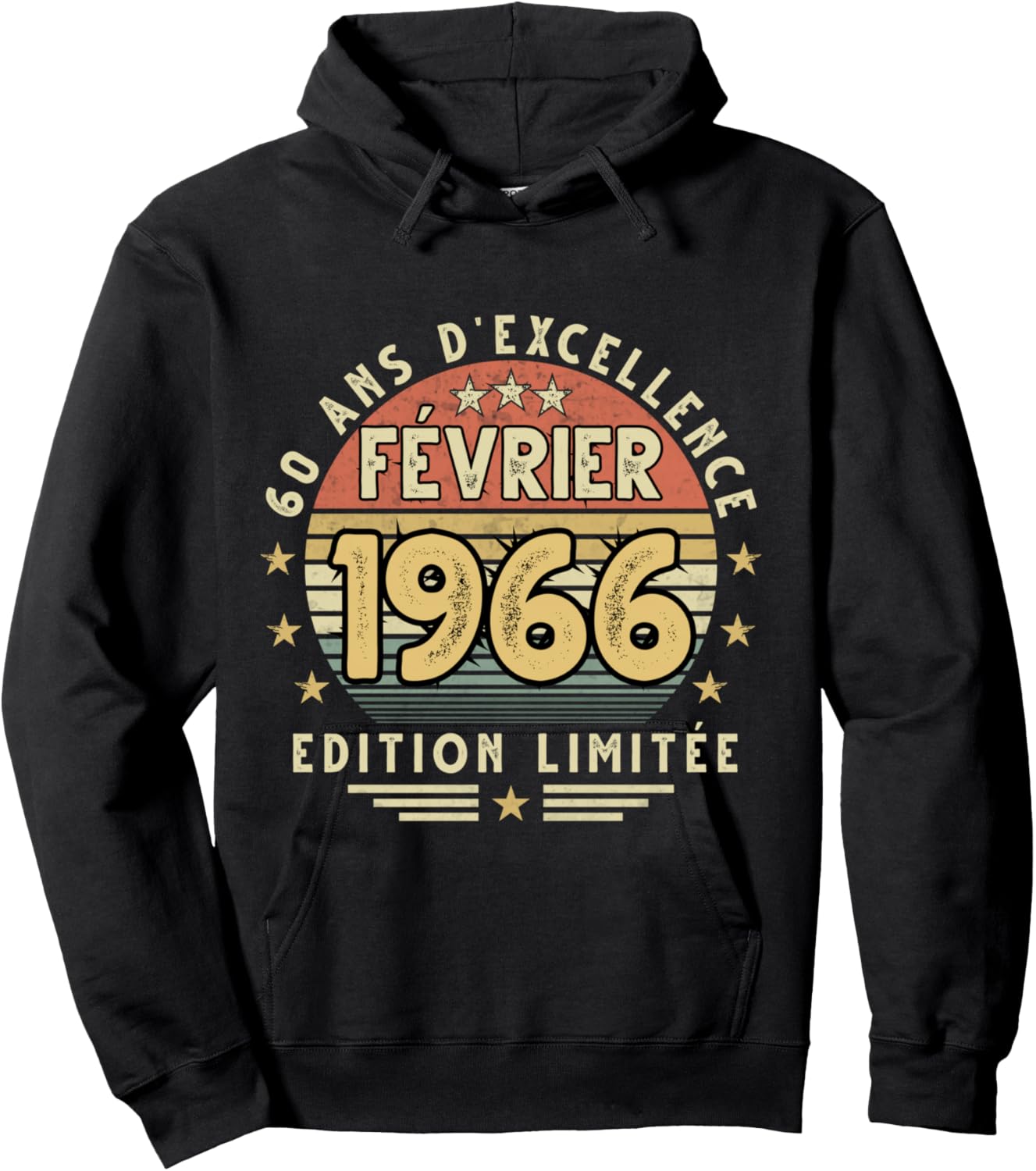 February 1966 Birthday Gift February 1966 60 Years Man Hoodie - Hoodie | Black