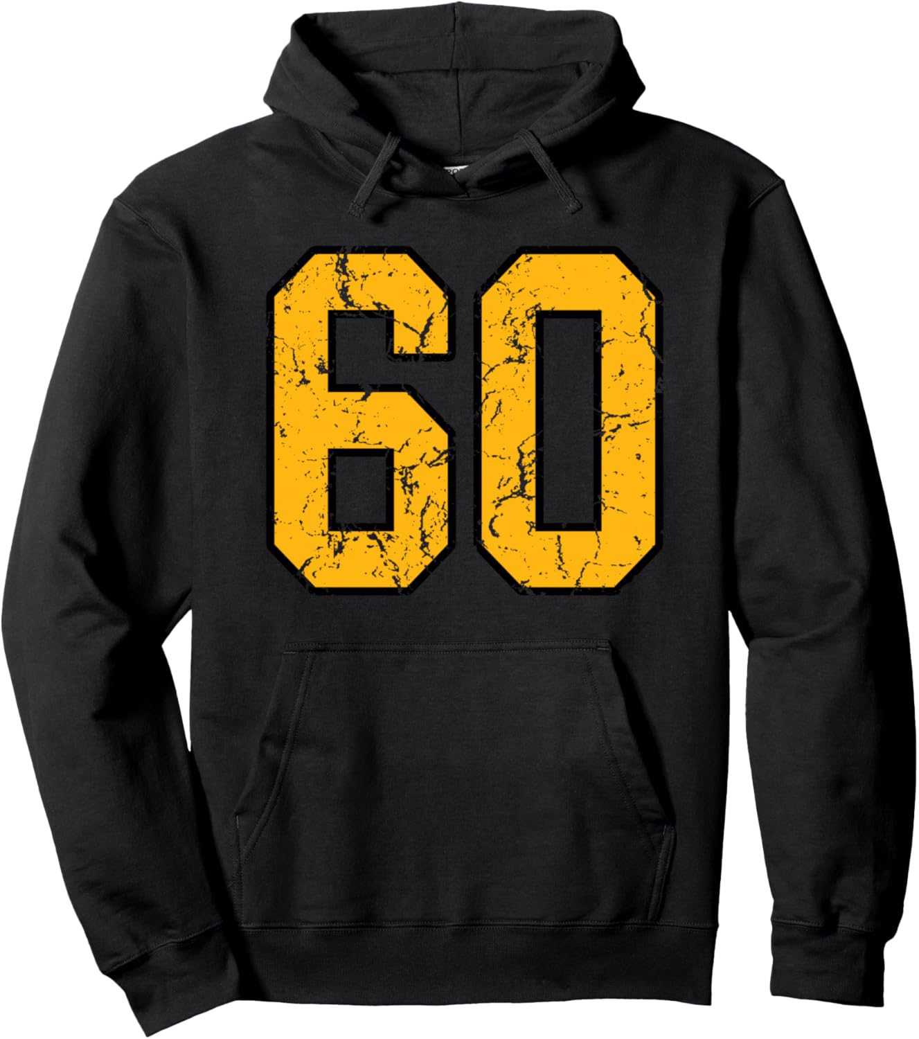 Gold and Black Sports Number 60 Jersey Uniform Player Hoodie - Hoodie | Black