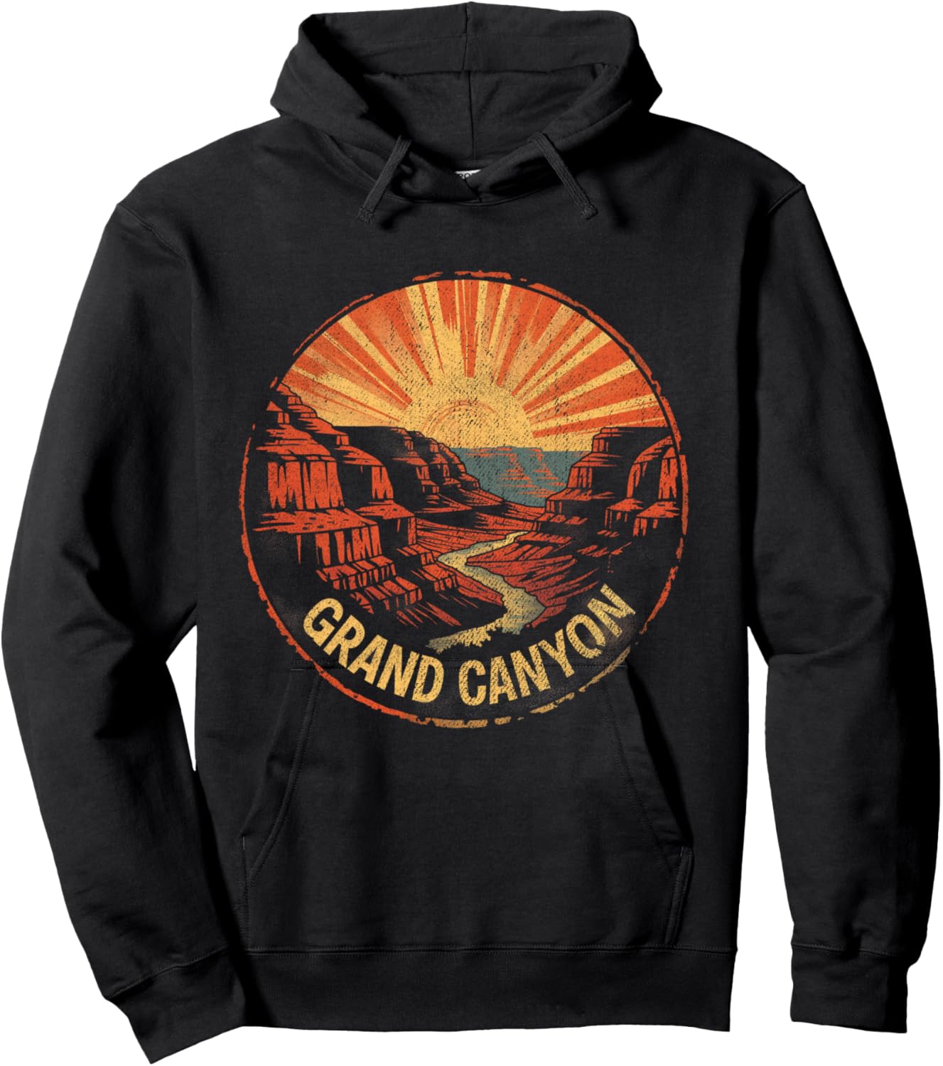 Grand Canyon - US National Park Vintage Men Women Kids Retro Hoodie - Hoodie | Black