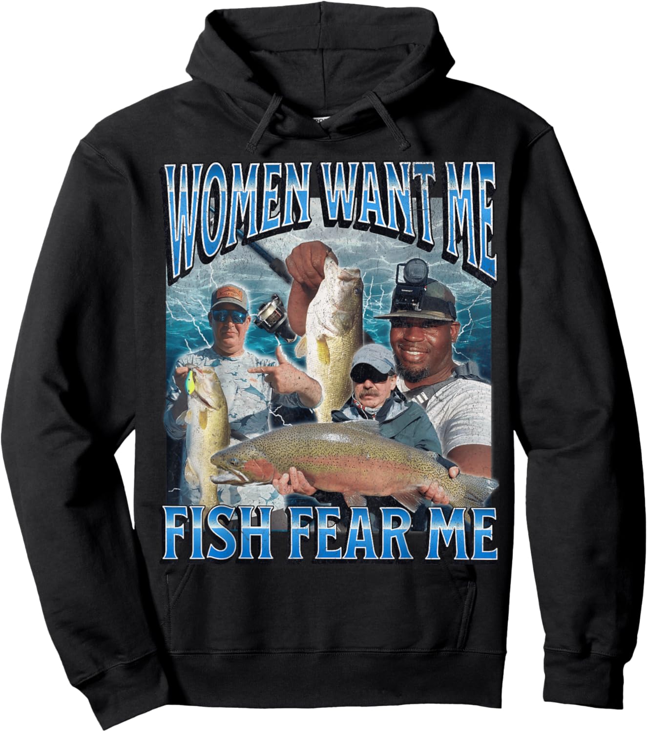 MildlyPerturbed Women's Fishing - Black, Small - Short Sleeve, Classic Fit - Funny Retro Graphic - Adults, Fishing Enthusiasts, Gift Shoppers Hoodie - Hoodie | Black