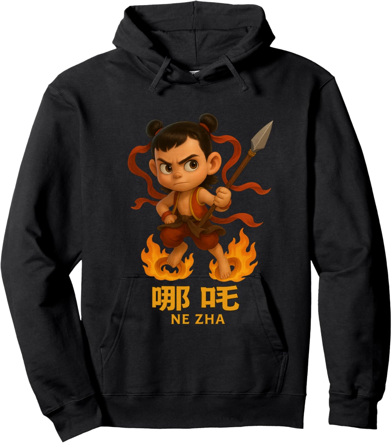 Nezha Chinese Myth Lotus Hero Hoodie - Hoodie | Black