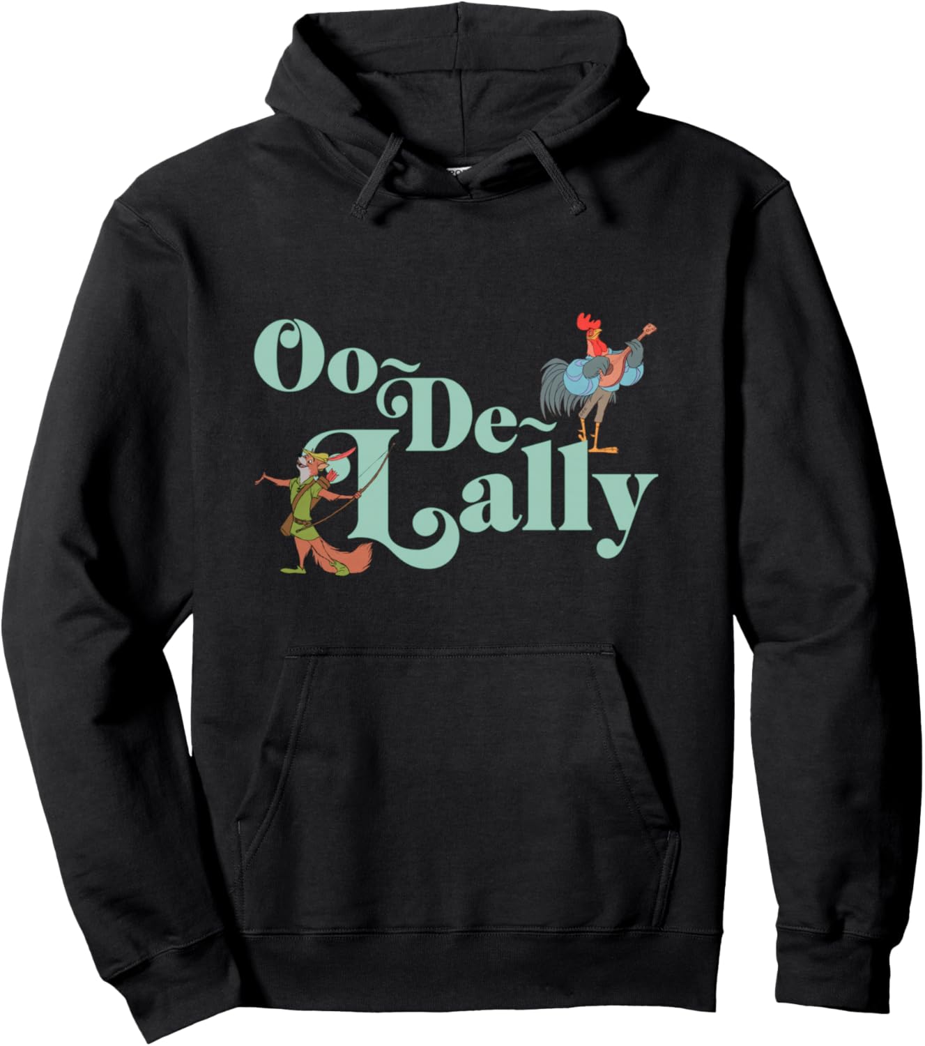 Disney Robin Hood Oo-De-Lally Iconic Quote Chest Text Logo Hoodie - Hoodie | Black