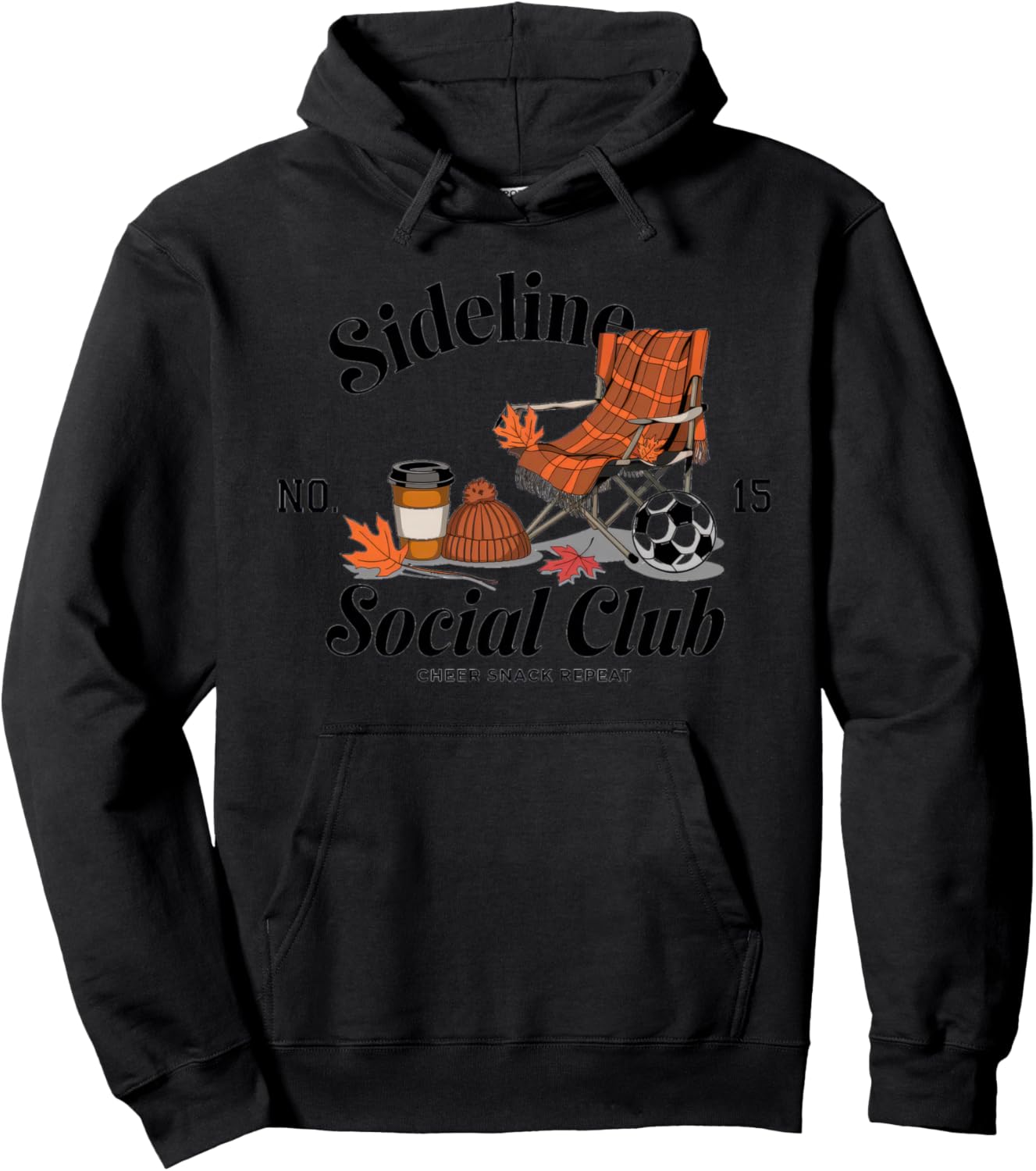 Women Sideline Social Club Soccer Mom Game Day Hoodie - Hoodie | Black