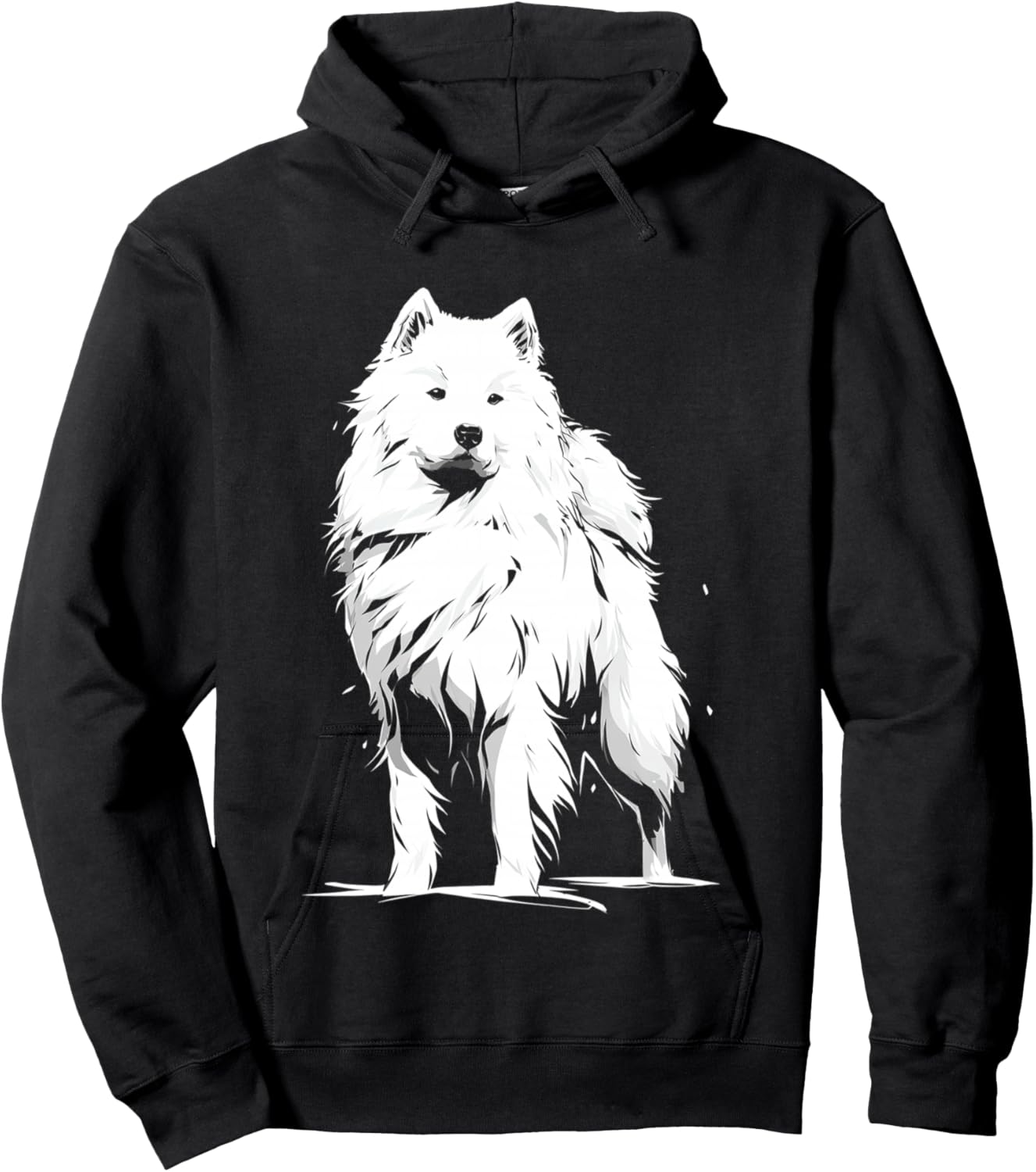 Motif Chien samoyède Manche Longue Hoodie - Hoodie | Black