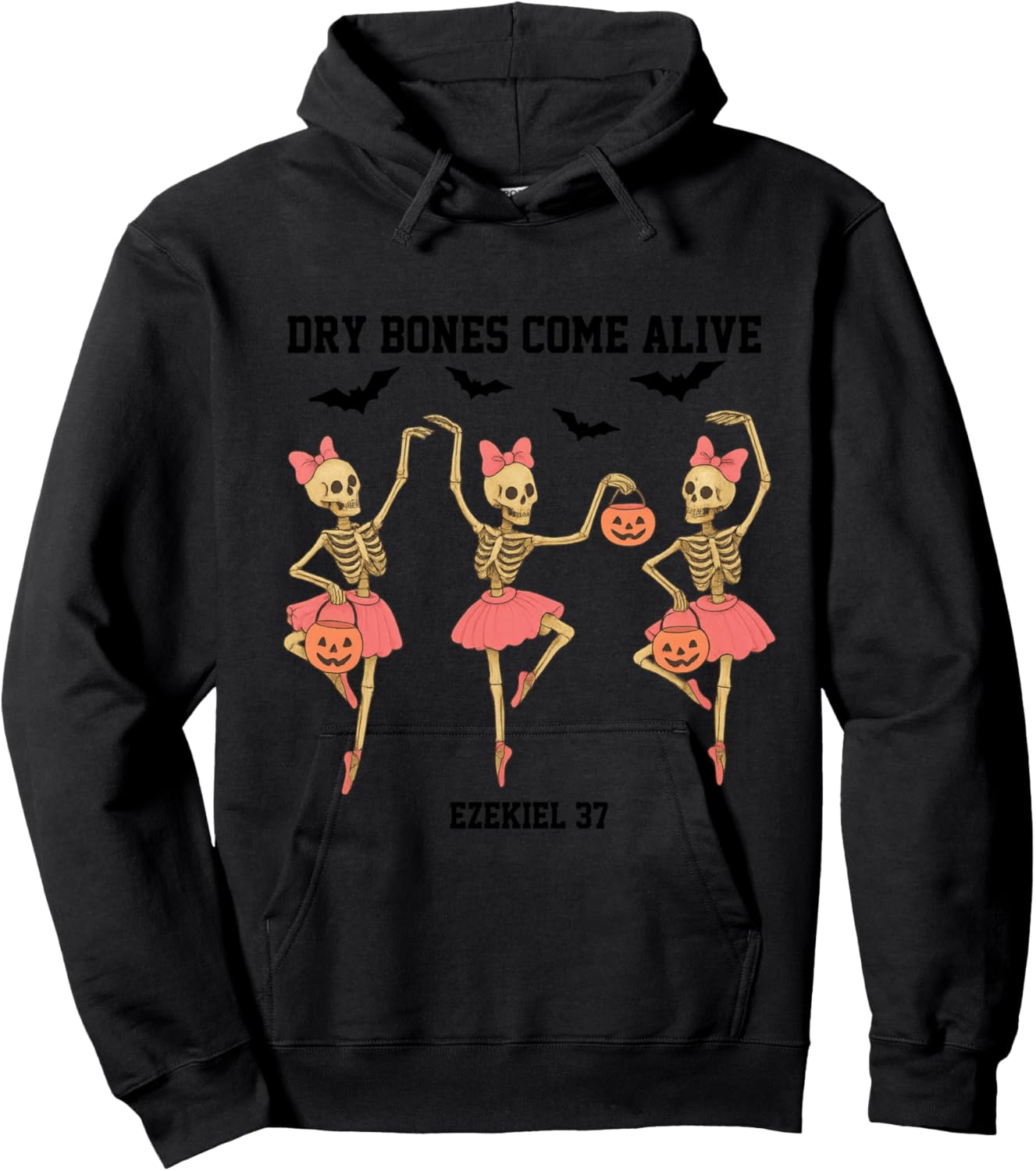 Dancing Skeleton Dry Bones Come Alive Christian Halloween Hoodie - Hoodie | Black
