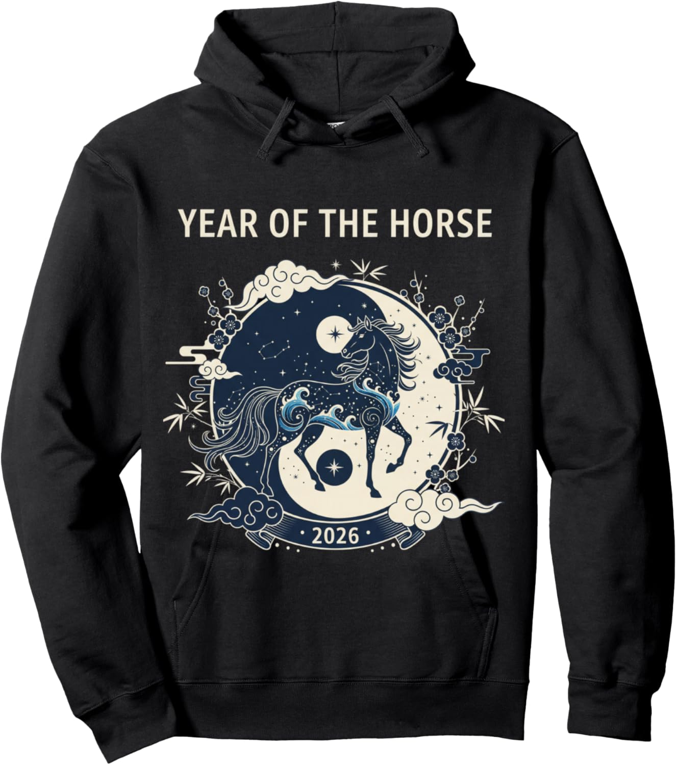 Chinese New Year 2026 Year of the Horse Hoodie - Hoodie | Black