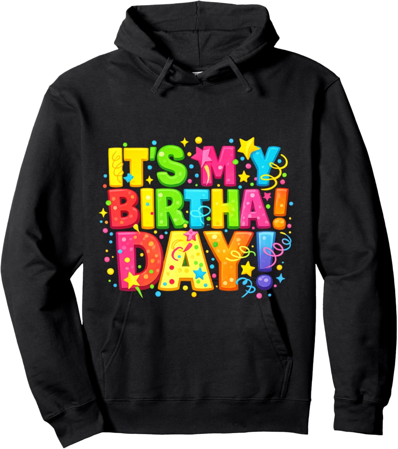 Happy Birthday für Männer, Frauen, Jungen, Mädchen, Kinder Langarmshirt Hoodie - Hoodie | Black