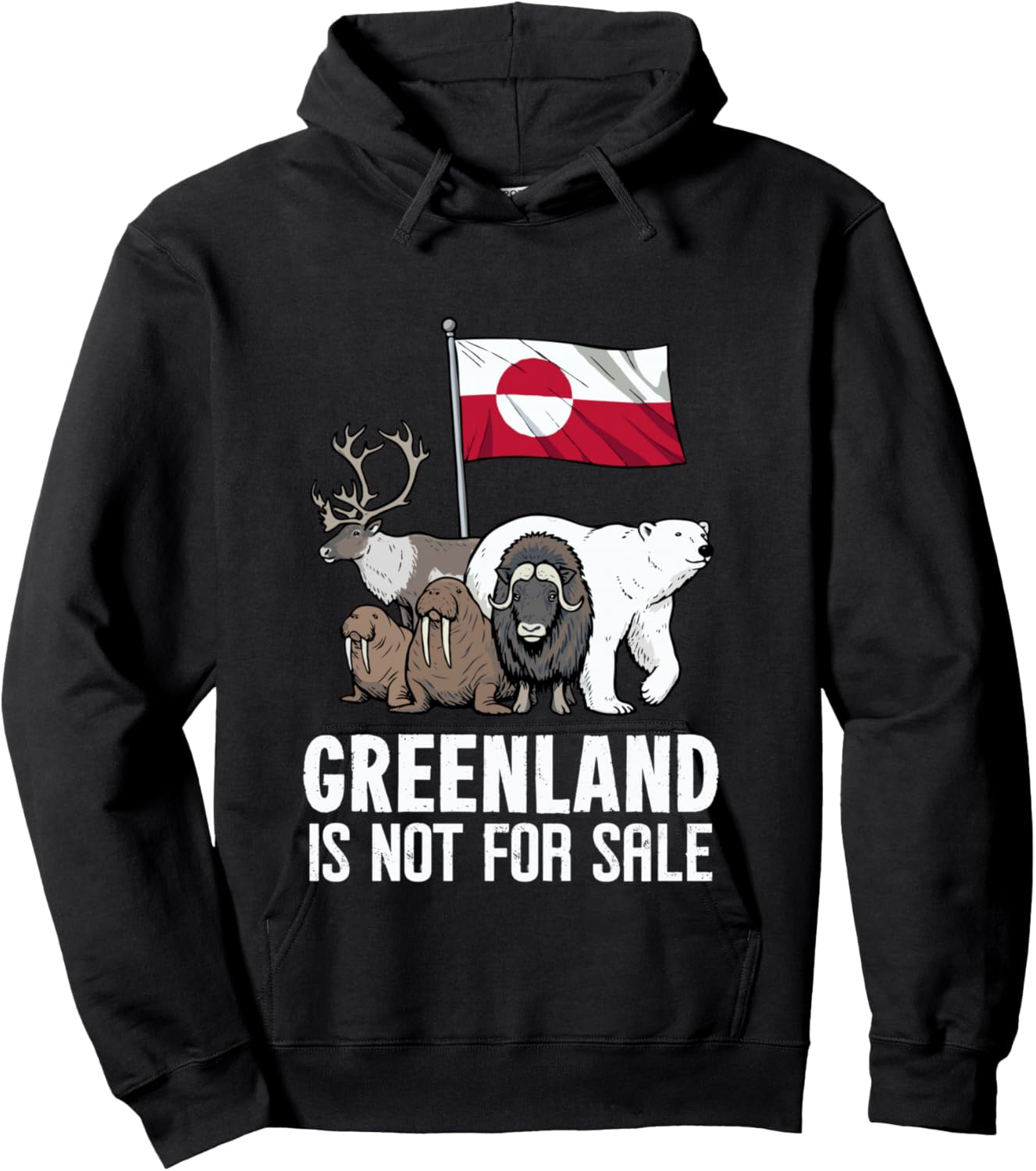 Greenland Not For Sale Flag Greenland Animals Greenland Hoodie - Hoodie | Black