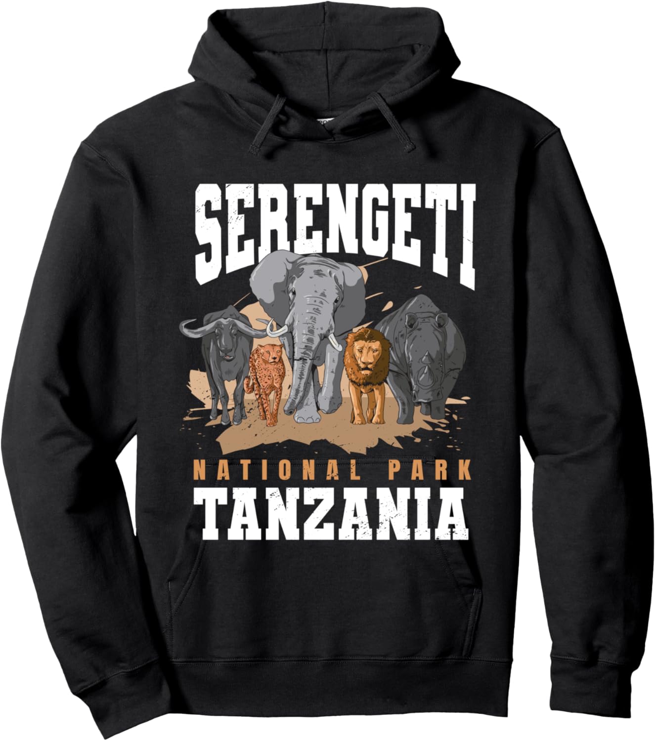 Serengeti National Park Tanzania Safari Animals Big 5 Africa Hoodie - Hoodie | Black
