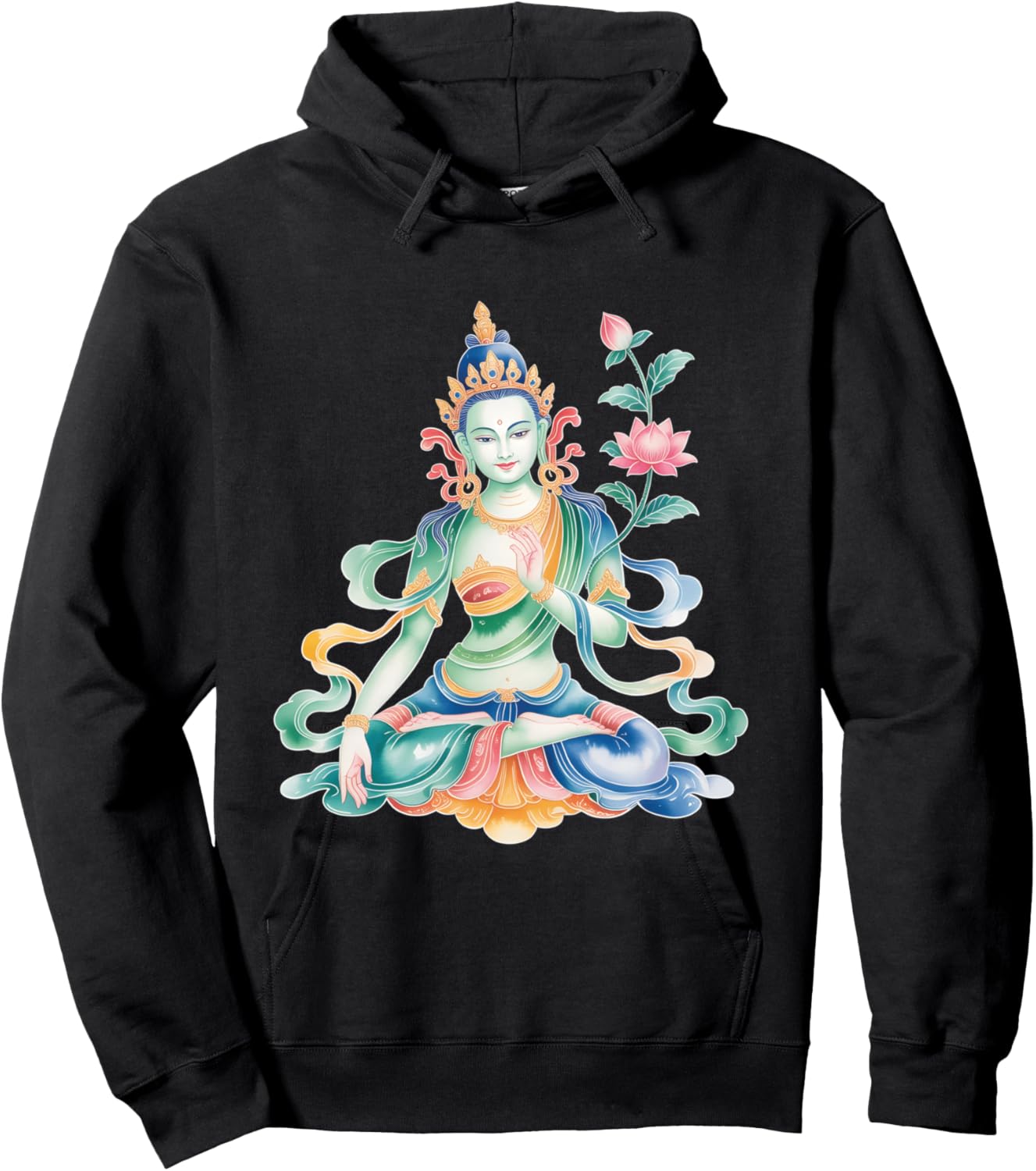 Tara Bouddhiste Manche Longue Hoodie - Hoodie | Black