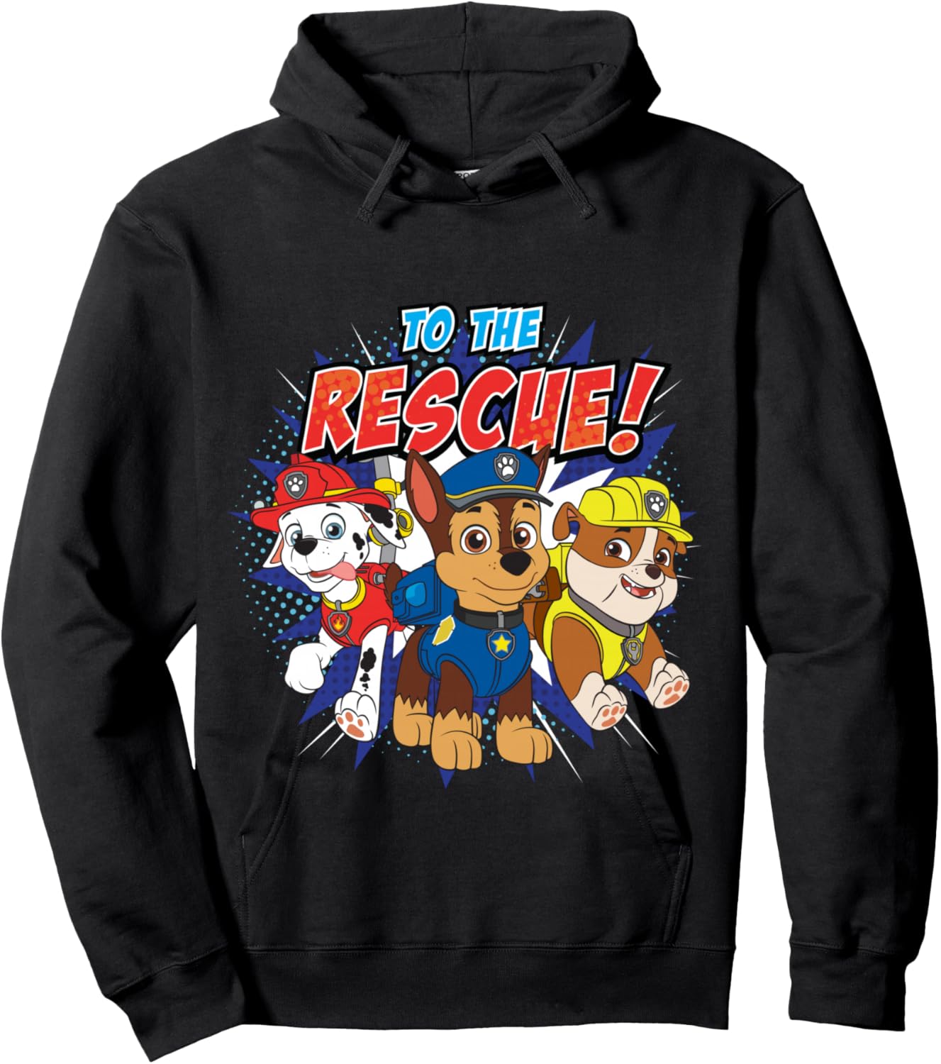 Pat' Patrouille à la rescousse Trois Personnages Manche Longue Hoodie - Hoodie | Black
