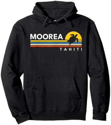 Moorea Tahiti Turtle Vintage Retro Souvenirs Hoodie - Hoodie | Black