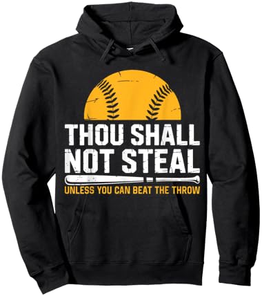 Funny Catcher Softball Lover, Thou Shall Not Steal, Humor Hoodie - Hoodie | Black