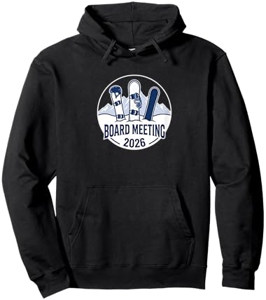 Board Meeting 2026 Funny Snowboarding Winter Sports Design Hoodie - Hoodie | Black