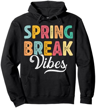 Spring Break Vibes Retro Matching Beach Vacation for Kids Hoodie - Hoodie | Black