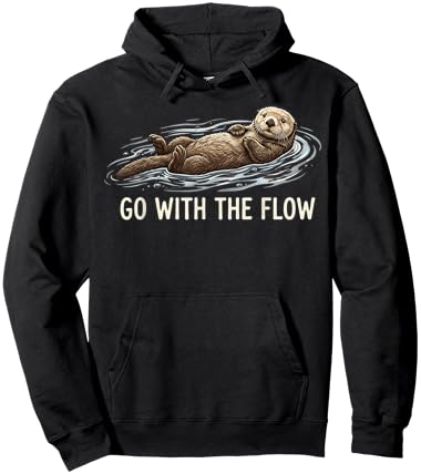 Go with The Flow Sea Otter Hoodie - Hoodie | Black