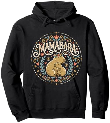 Mamabara Capybara Mama, Mama, Mama, Muttertag niedlich Hoodie - Hoodie | Black
