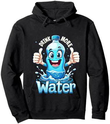 DRINK MORE Water Hydration Fun Hoodie - Hoodie | Black