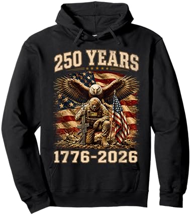 250 Anniversary USA Patriotic 250 Years American 4th of July Hoodie - Hoodie | Black