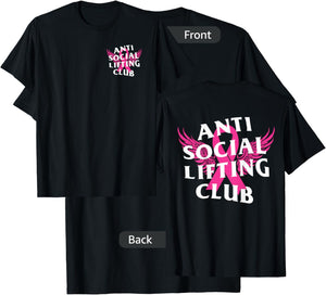 Anti Social Lifting Club: Breast Cancer T-Shirt - T-Shirt | Black