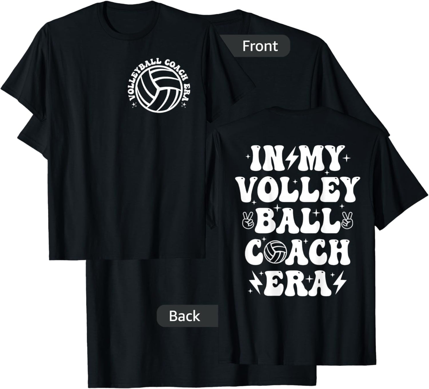 Funny In My Volleyball Coach Era Coach Volleyball Player Dad T-Shirt - T-Shirt | Black