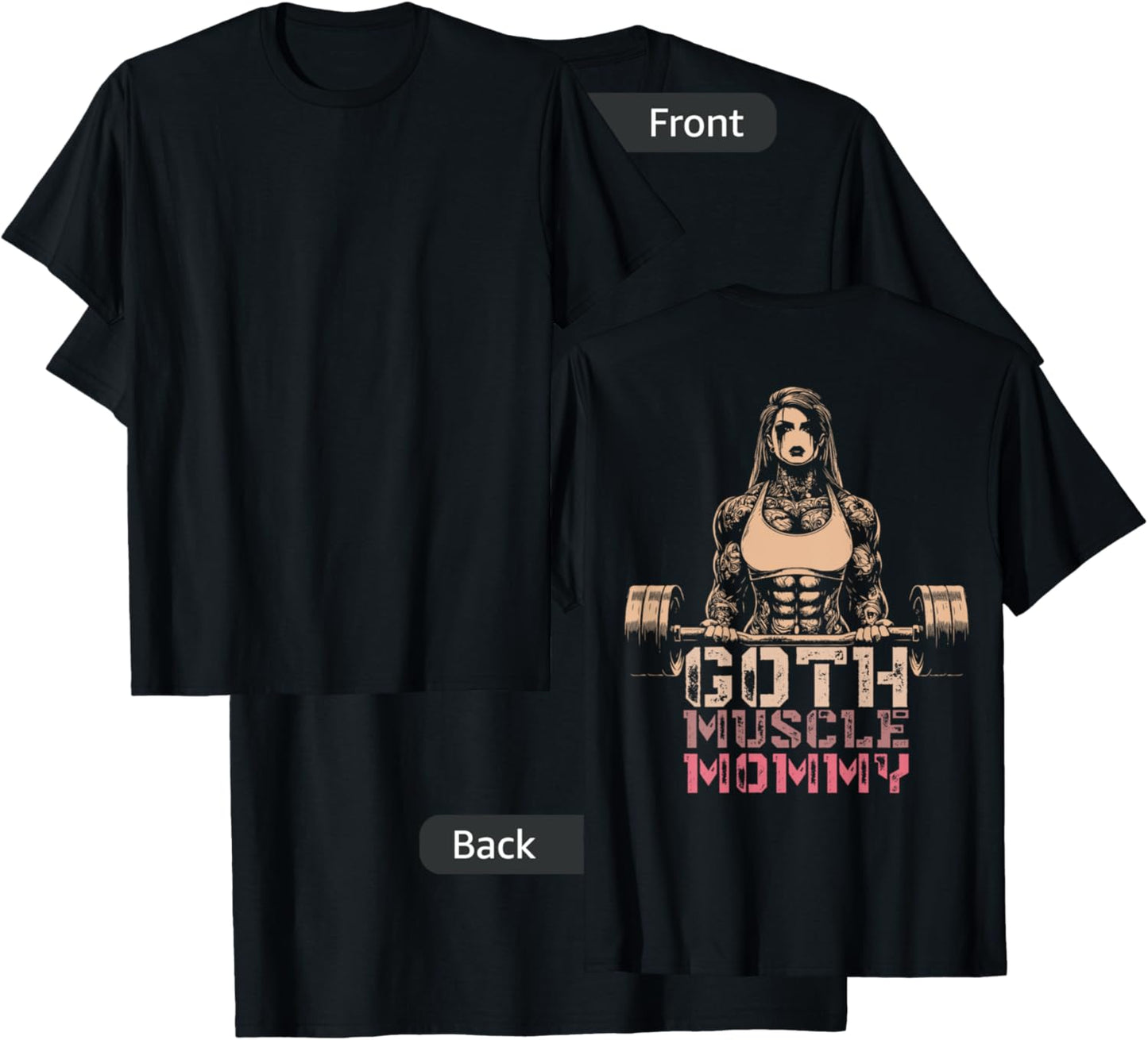 Goth Muscle Mommy Pump Cover Gym Weightlifting T-Shirt - T-Shirt | Black