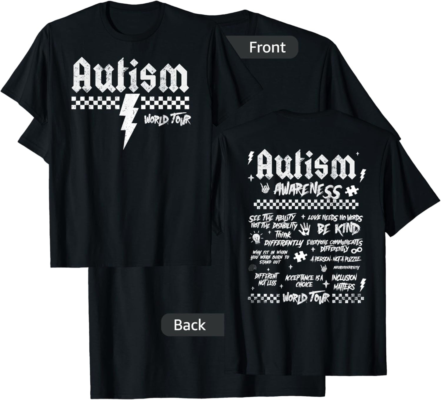Autism World Tour Autism Awareness Mom Mama Be Kind T-Shirt - T-Shirt | Black