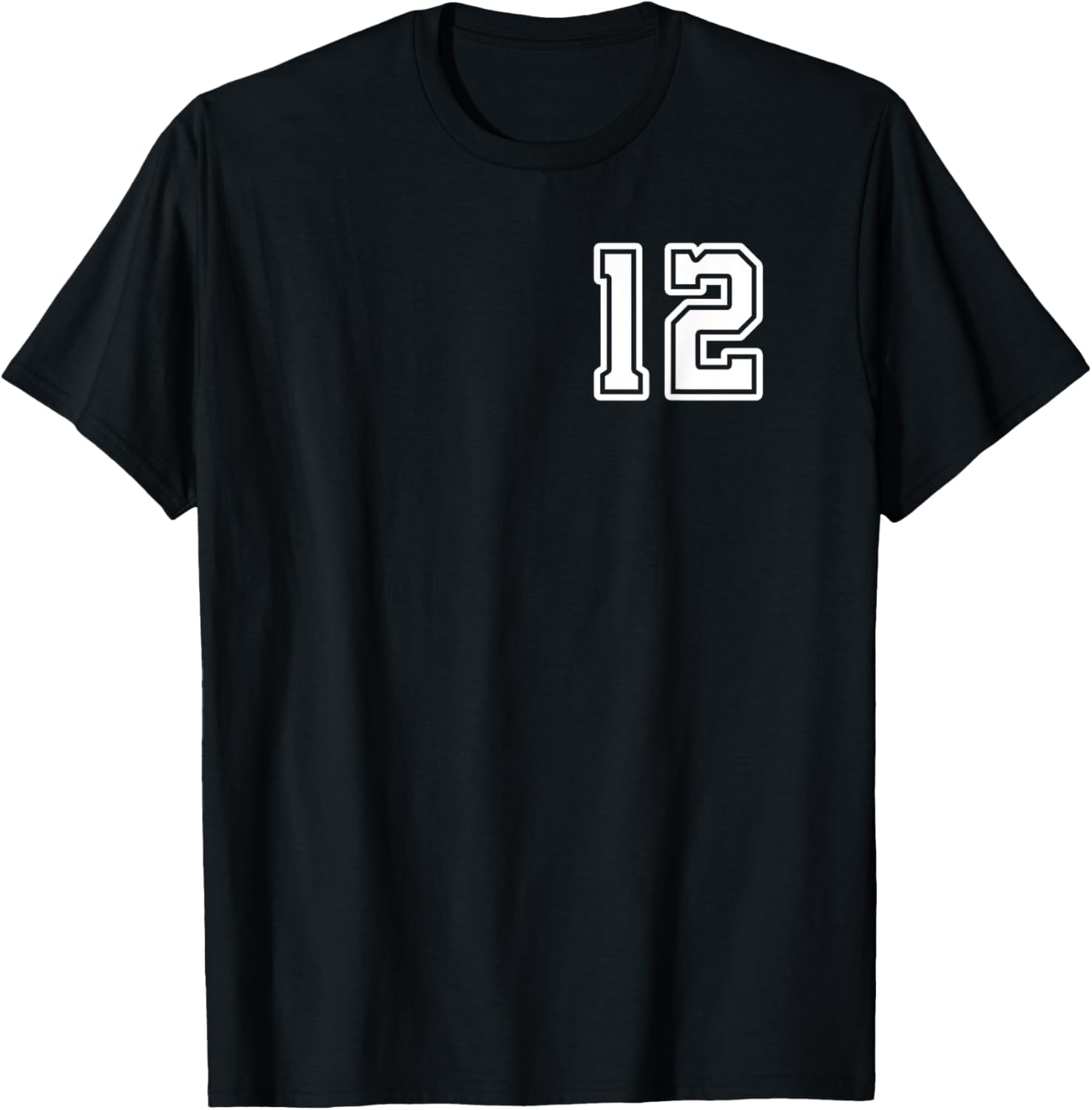 Number 12 Shirt #12 Player Sports Team Men Women Kids T-Shirt - T-Shirt | Black