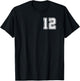 Number 12 Shirt #12 Player Sports Team Men Women Kids T-Shirt - T-Shirt | Black