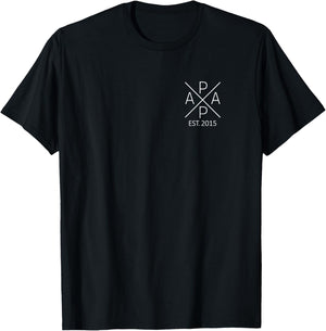 Papa Est 2015 Papa seit 2015 Papa 2015 T-Shirt - T-Shirt | Black