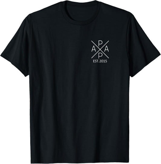 Papa Est 2015 Papa seit 2015 Papa 2015 T-Shirt - T-Shirt | Black