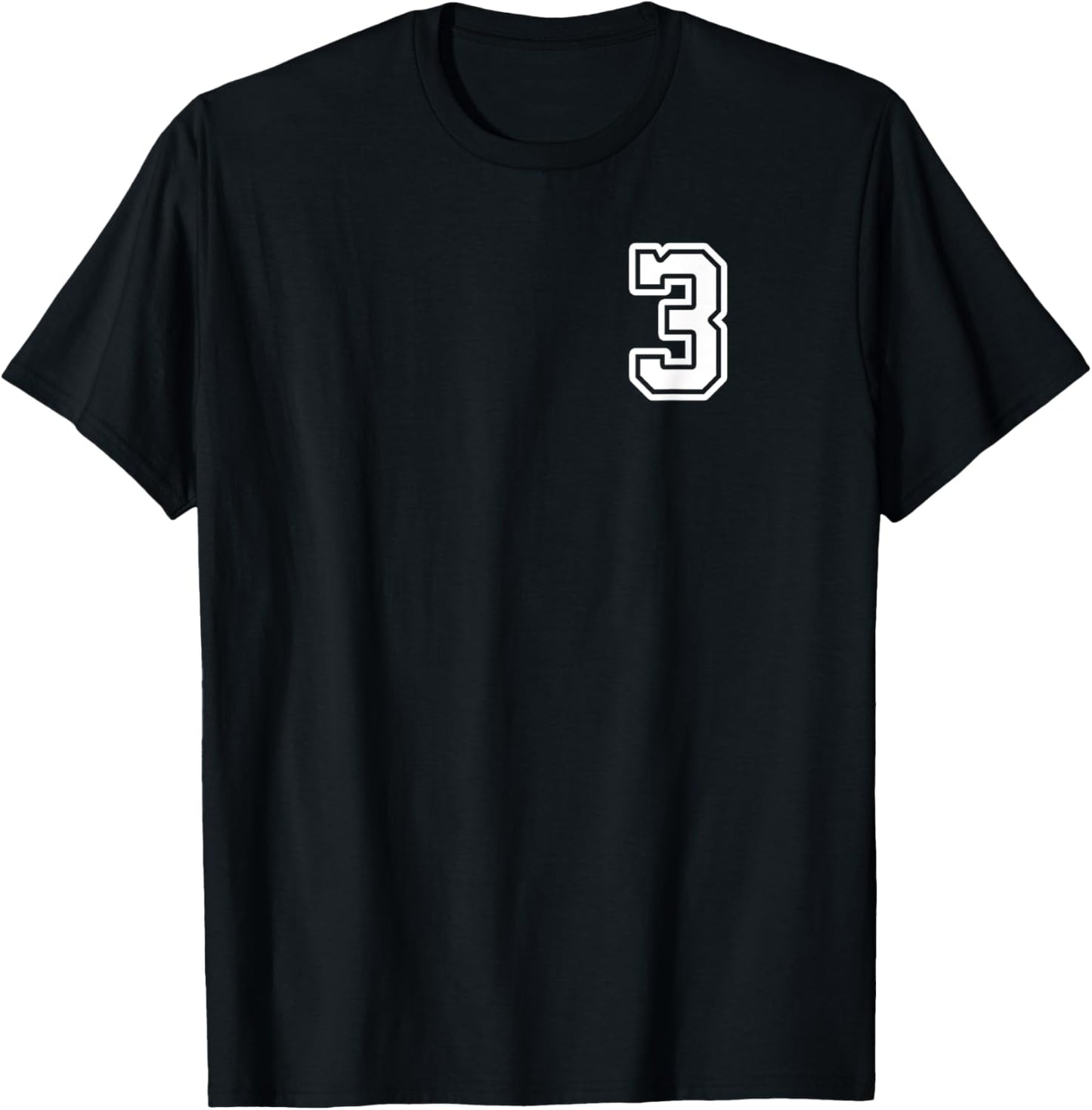 Number 3 Shirt #3 Player Sports Team Men Women Kids T-Shirt - T-Shirt | Black
