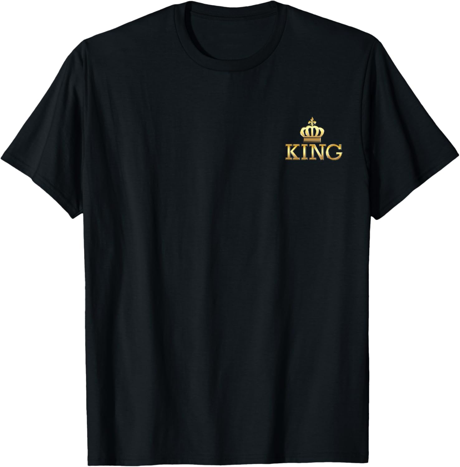 King with Crown Cool Funny Graphic Design Men Boy T-Shirt - T-Shirt | Black