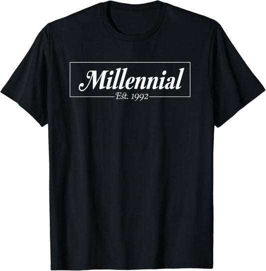 Millennial Established 1992 Birth Year T-Shirt - T-Shirt | Black