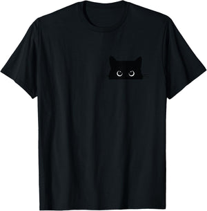 Cute Black Cat Peeking Halloween Spooky Season Fall Women T-Shirt - T-Shirt | Black