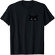 Cute Black Cat Peeking Halloween Spooky Season Fall Women T-Shirt - T-Shirt | Black