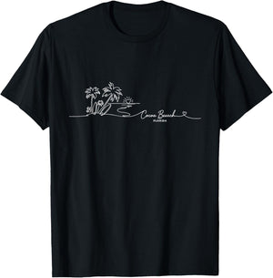 Cocoa Beach, Florida Signature Heart Art - Beach Souvenir T-Shirt - T-Shirt | Black