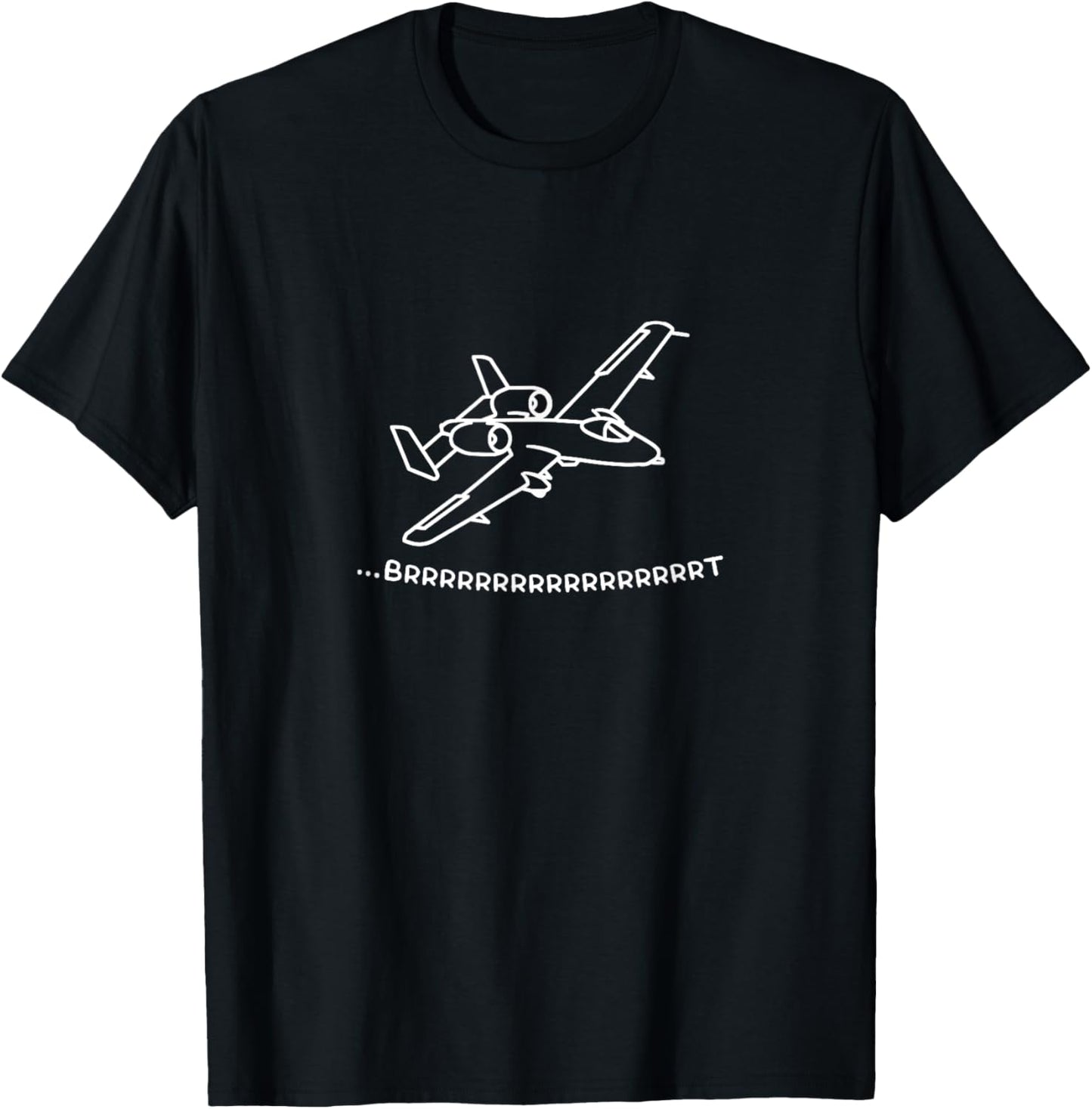 Brrrt Funny A10 Aeroplane Design T-Shirt - T-Shirt | Black