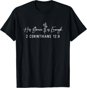 His Grace Is Enough Christian Faith Girls T-Shirt - T-Shirt | Black